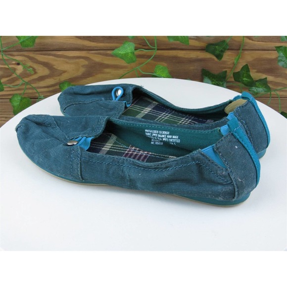 Faded Glory Size 9 Flat Shoes Green Fabric Women‎ M - Picture 8 of 11